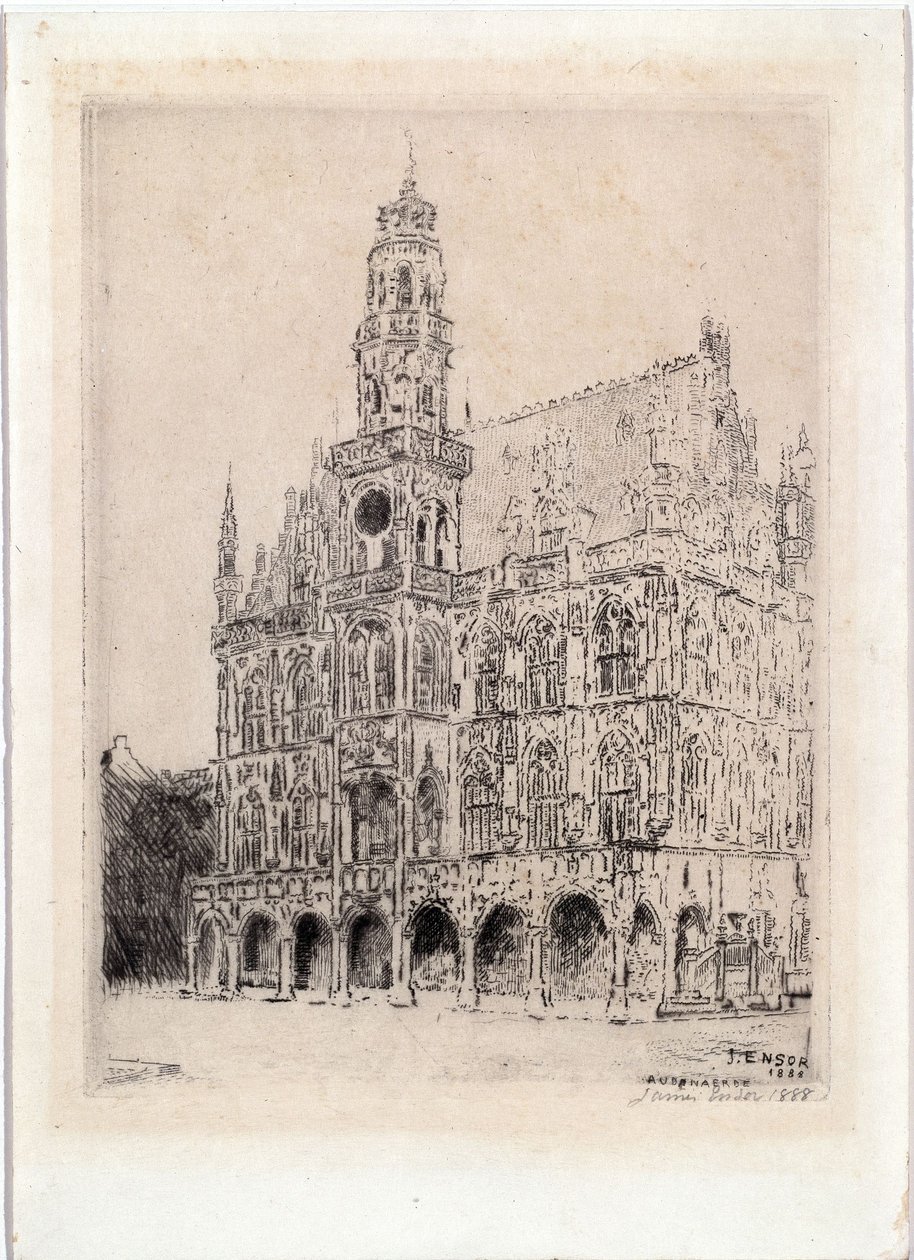 Ratusz w Oudenaarde autorstwa James Ensor
