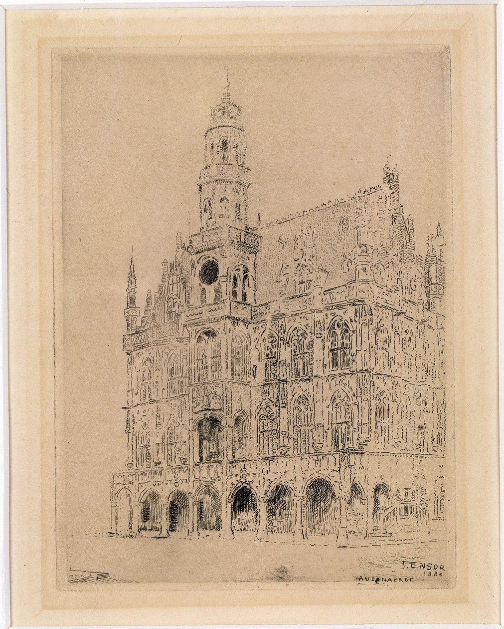 Ratusz w Oudenaarde autorstwa James Ensor