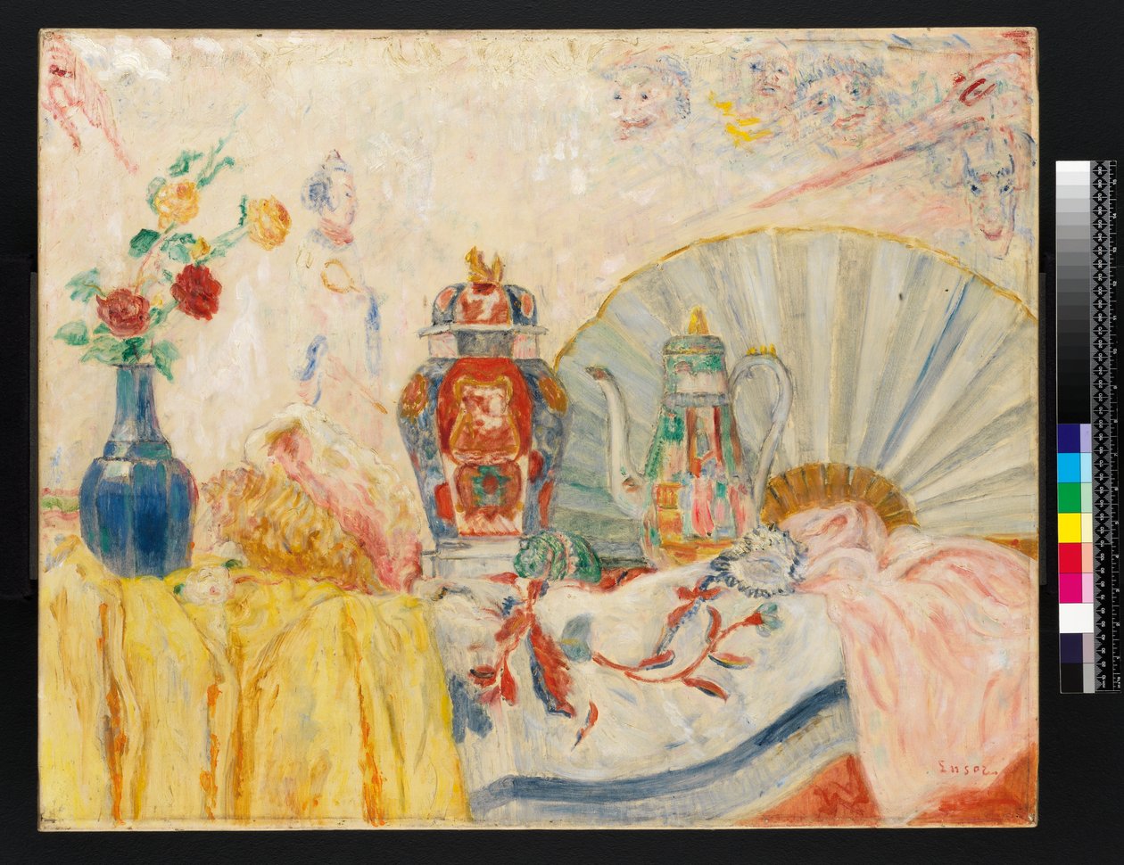 Martwa natura z chińską ceramiką autorstwa James Ensor
