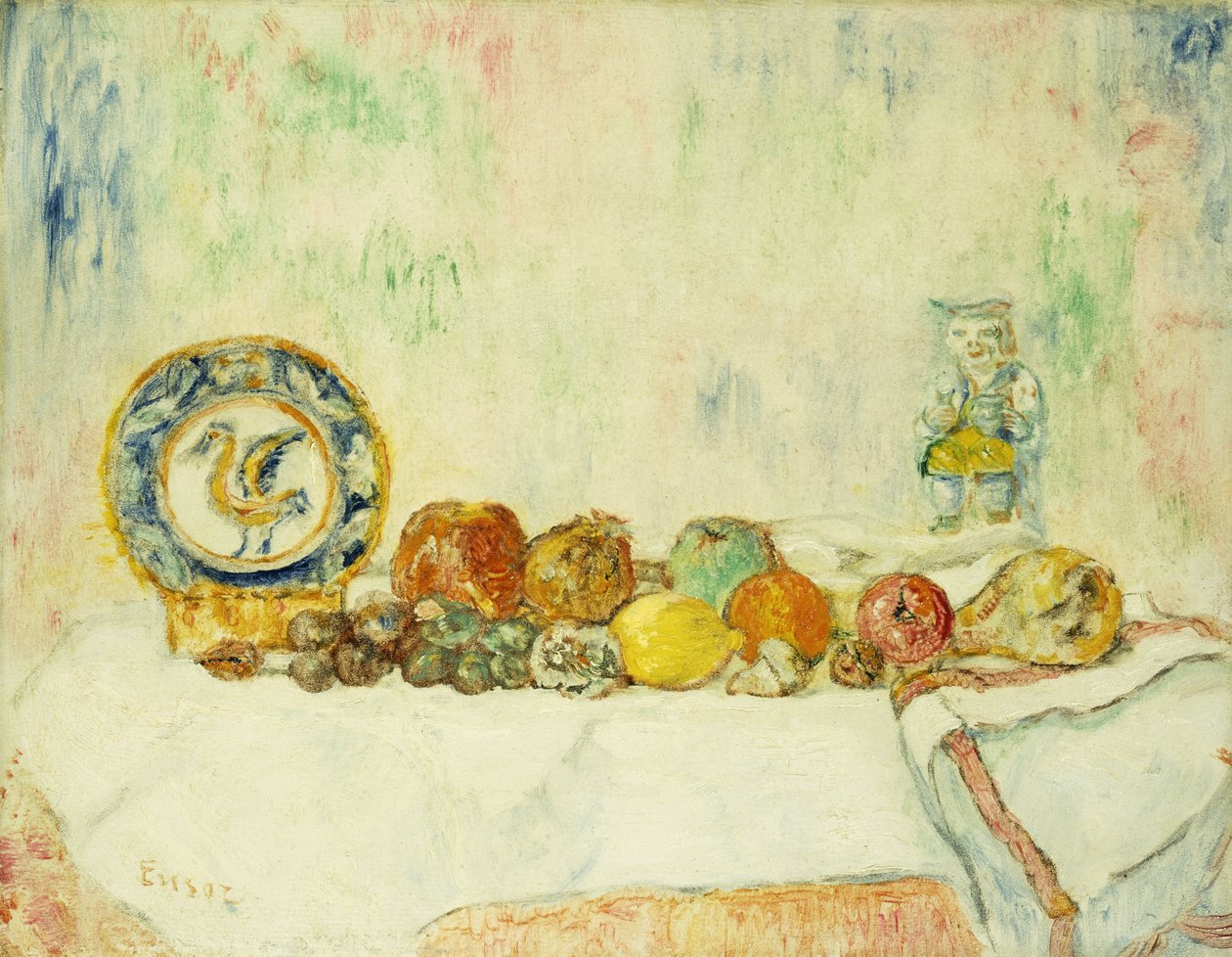 natureza morta com frutas; Nature Morte aux Fruits Polish autorstwa James Ensor