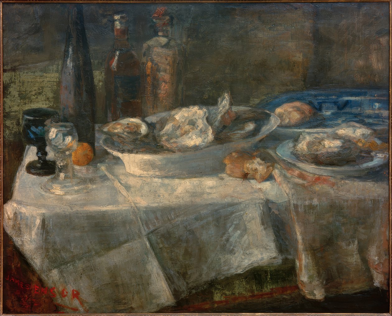 Martwa natura z ostrygami autorstwa James Sidney Ensor