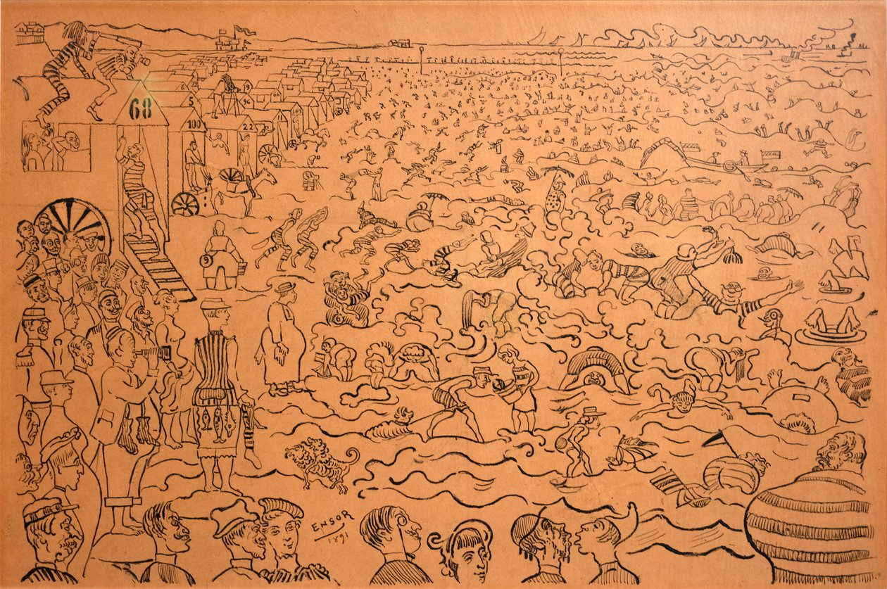 Kąpiel w Ostendzie autorstwa James Ensor