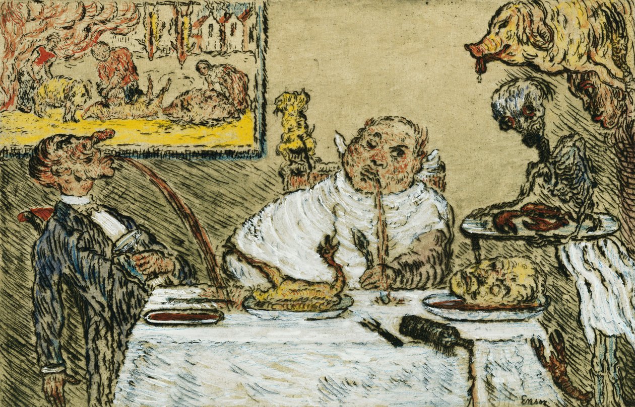 grzechy główne; Rybołówstwo kapitałowe autorstwa James Ensor