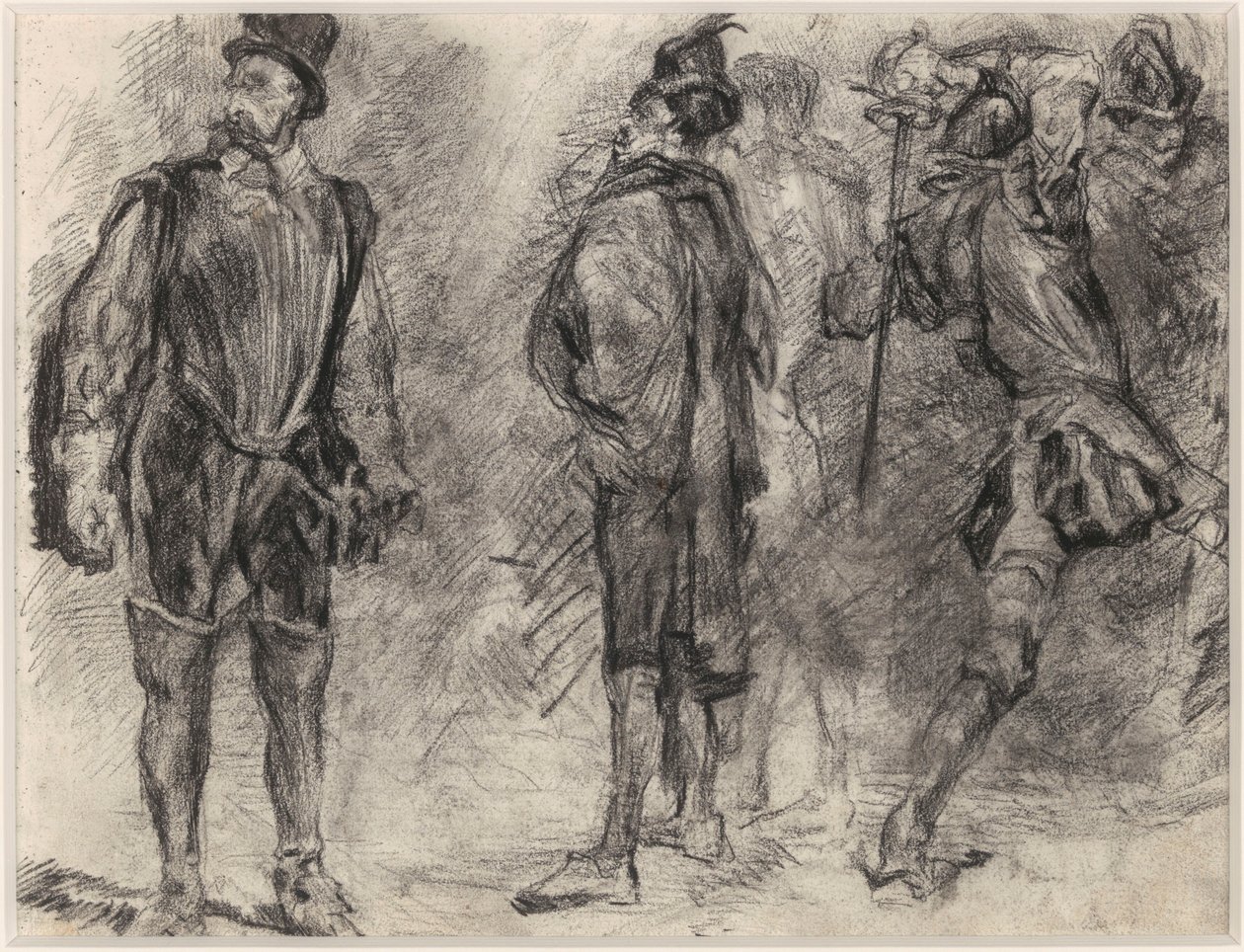 Trzech hiszpańskich żołnierzy, z których jeden dzierży miecz autorstwa James Ensor