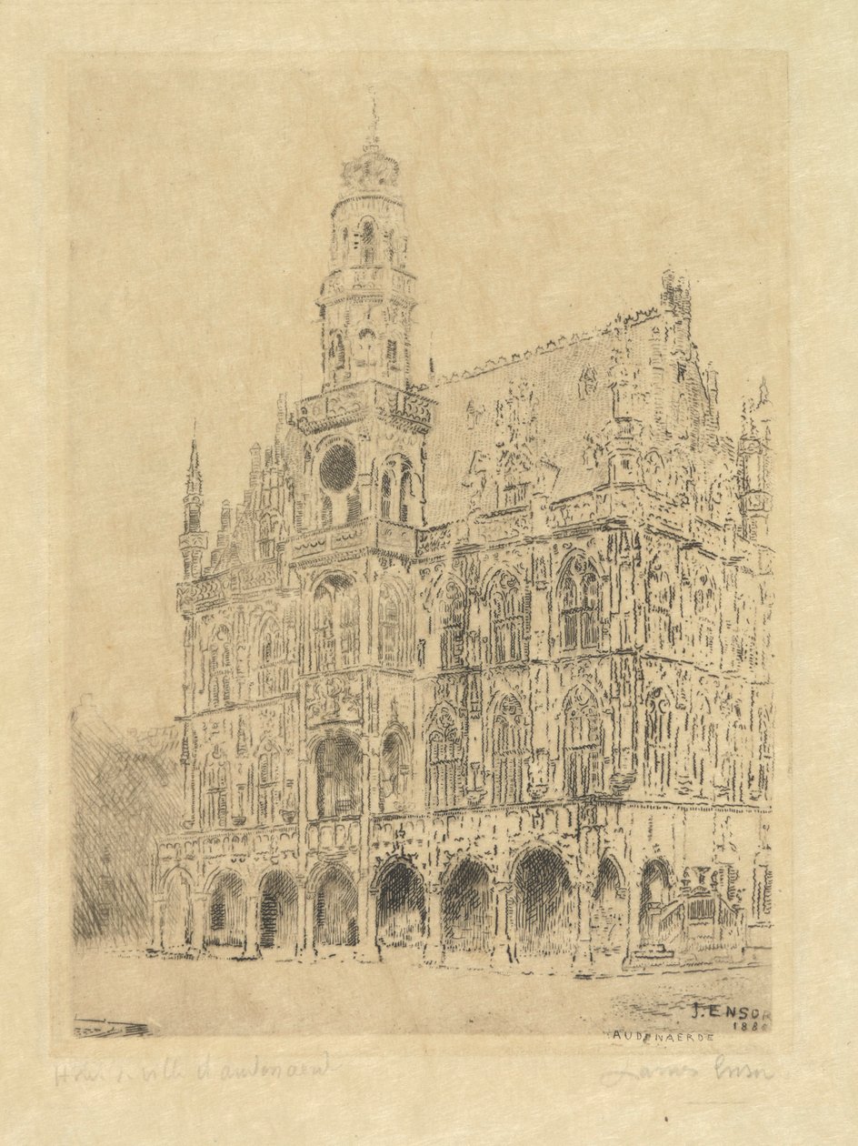 Ratusz w Oudenaarde autorstwa James Ensor