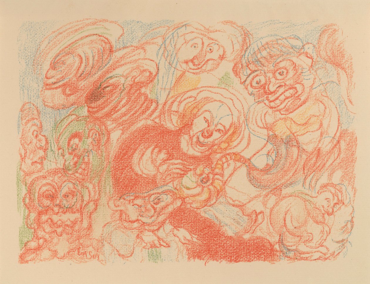 Die Heilige Familie (aus: Szenen aus dem Leben Christi) autorstwa James Ensor
