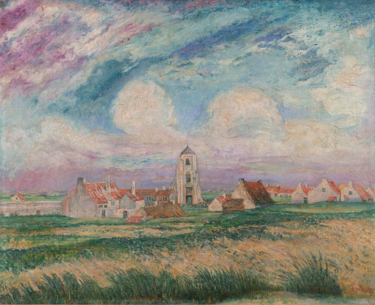 Widok na Mariakerke autorstwa James Ensor