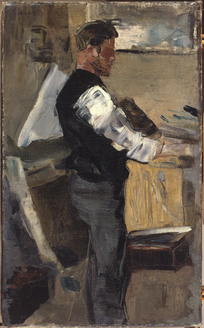 Willy Finch w pracowni, ok. 1880-82 (olej na płótnie) autorstwa James Ensor
