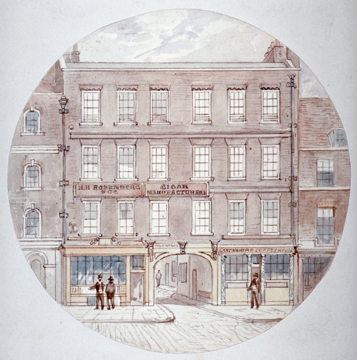 22 i 23 Farringdon Street, City of London, c1855. autorstwa James Findlay