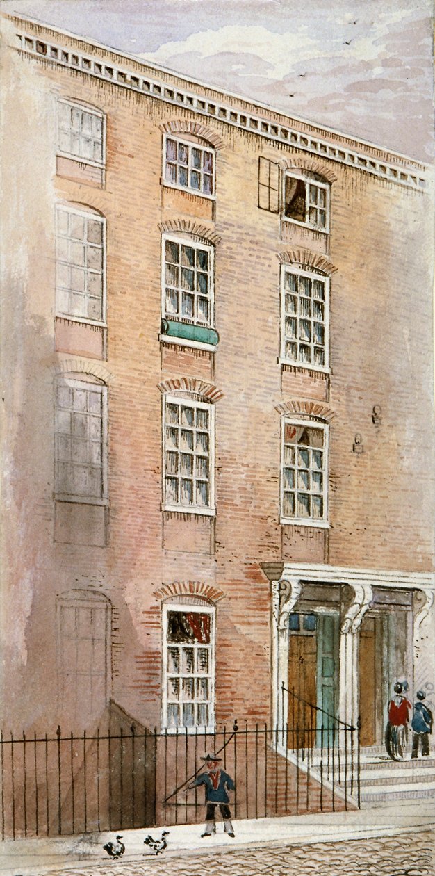 Domy w Crane Court, niedaleko Fleet Street, City of London, 1840. autorstwa James Findlay