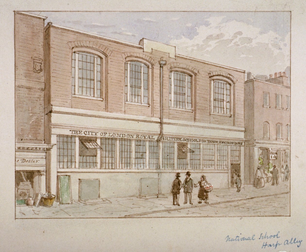 Szkoła Narodowa, Harp Alley, City of London, 1850 autorstwa James Findlay