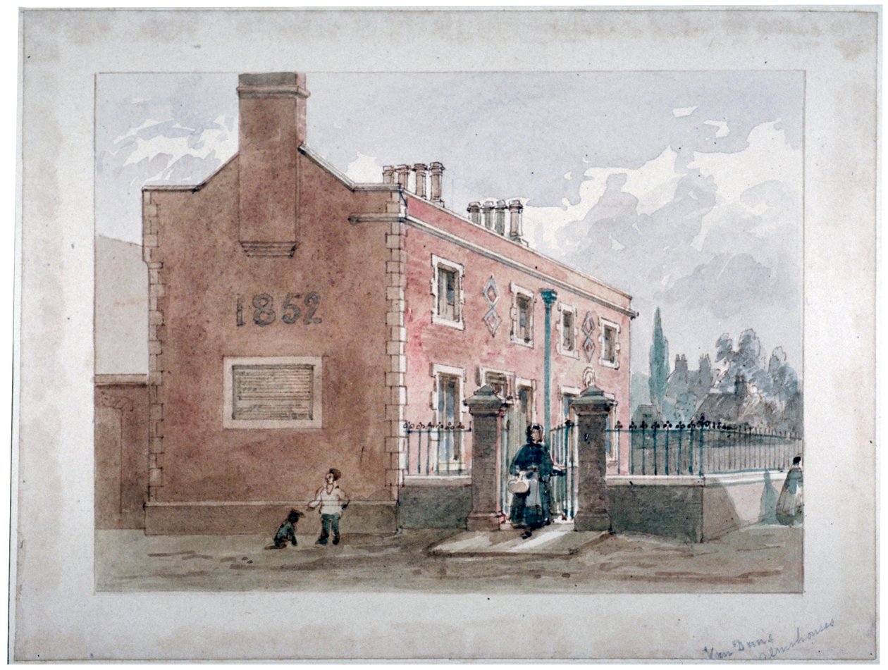 Van Dun Almshouses, Caxton Street, Londyn, 1852 autorstwa James Findlay