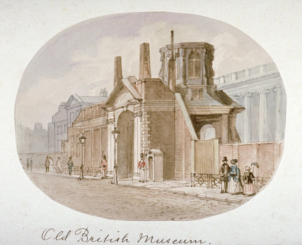 Widok starego Muzeum Brytyjskiego, Bloomsbury, Londyn, 1850. autorstwa James Findlay