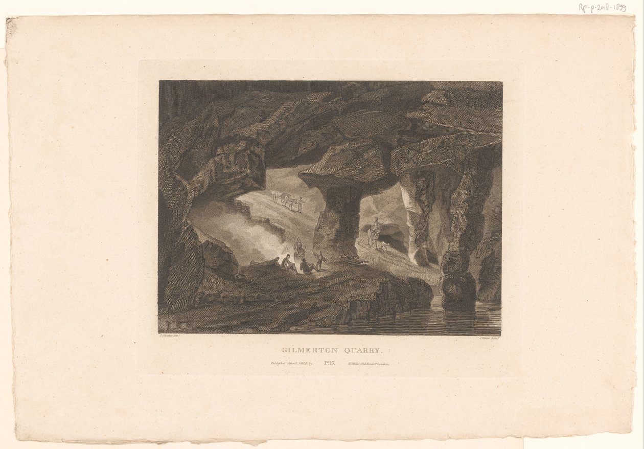 Widok na kamieniołom Gilmerton Quarry, niedaleko Edynburga Gilmerton Quarry (tytuł na obiekcie) autorstwa James Fittler