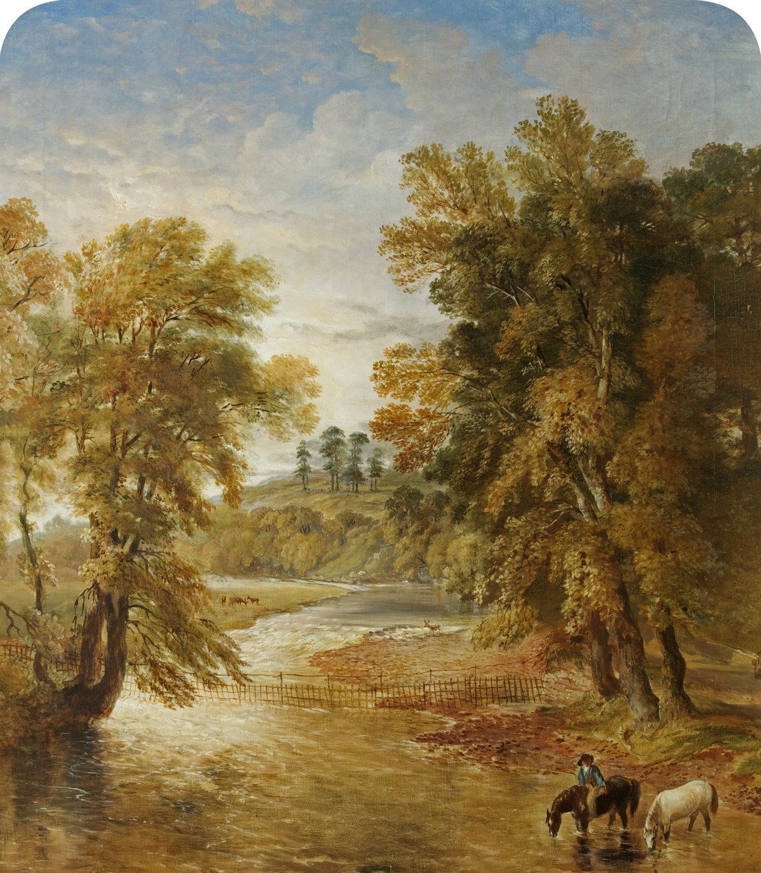 Park Tredegar z mostu Ebbw, 1883 autorstwa James Flewitt Mullock