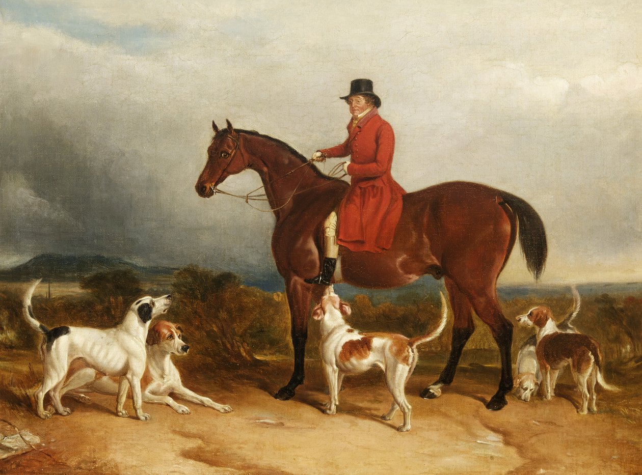 William Phillips z Risca Manor, Monmouthshire z psami, 1850-55 autorstwa James Flewitt Mullock