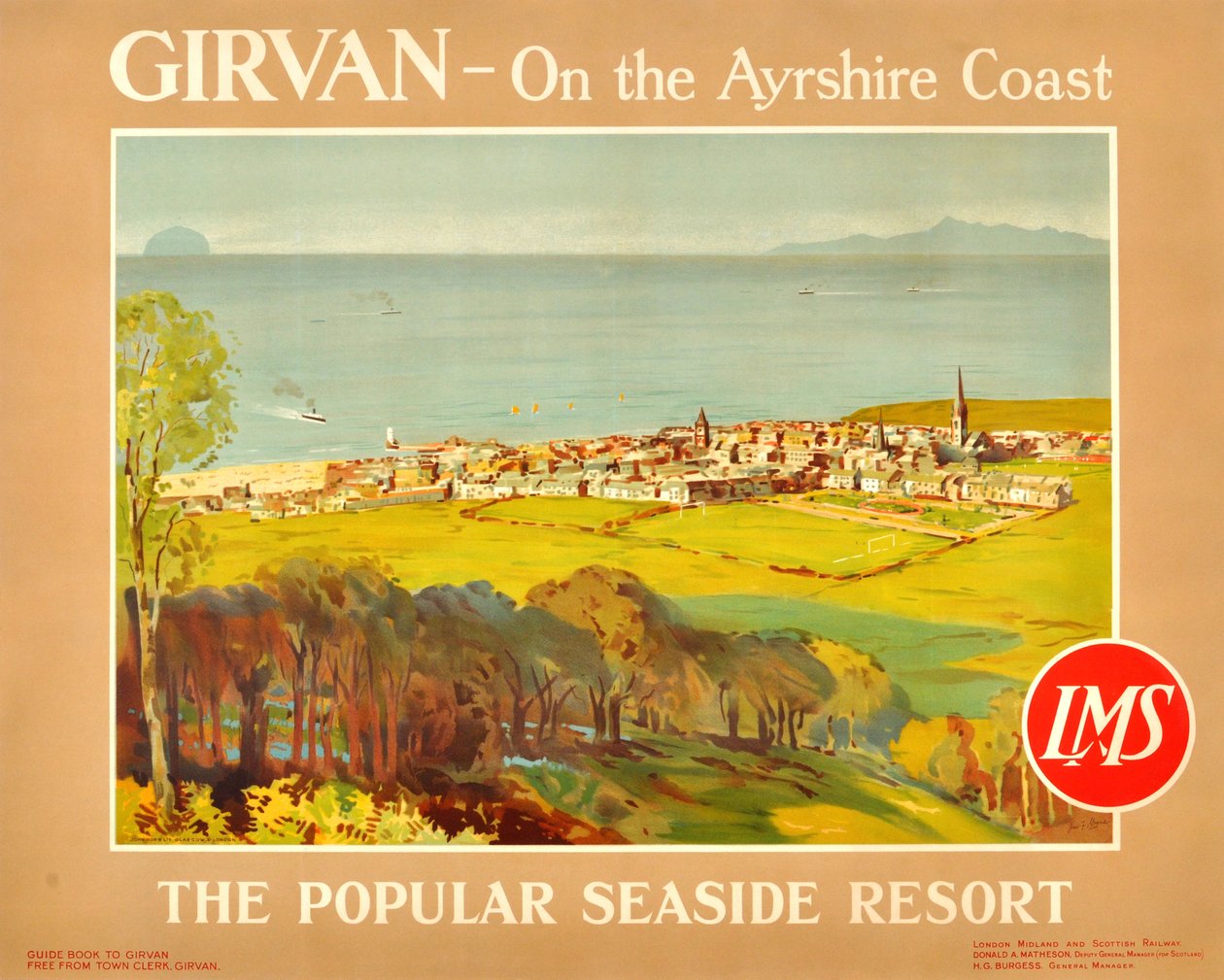 Girvan - Na wybrzeżu Ayrshire. Popularny kurort nadmorski, lata 20. XX wieku. autorstwa James Fullarton Sloane