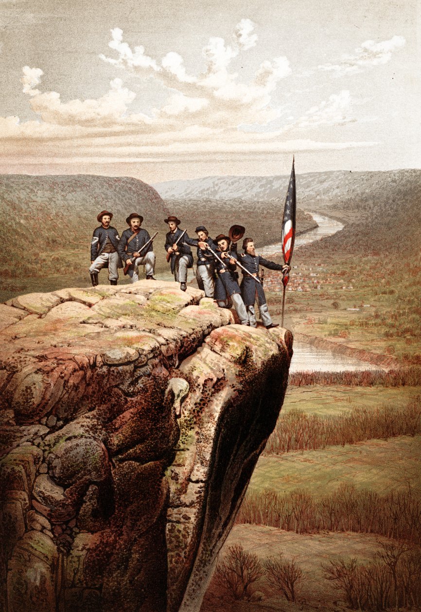 Żołnierze Unii na Lookout Mountain, Tennessee, wyd. 1863 autorstwa James Fuller Queen