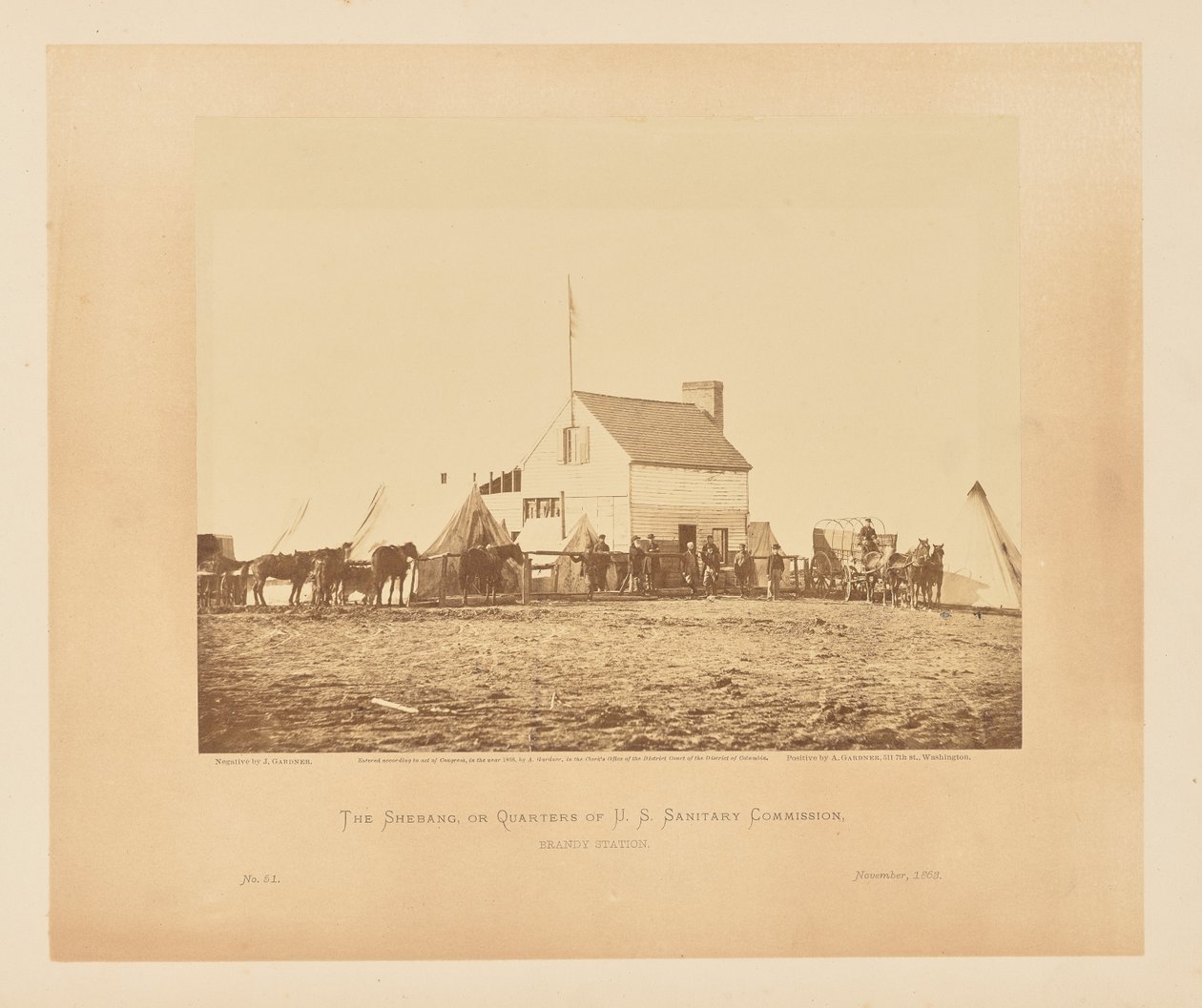 Shebang, czyli kwatera amerykańskiej komisji sanitarnej, Brandy Station autorstwa James Gardner
