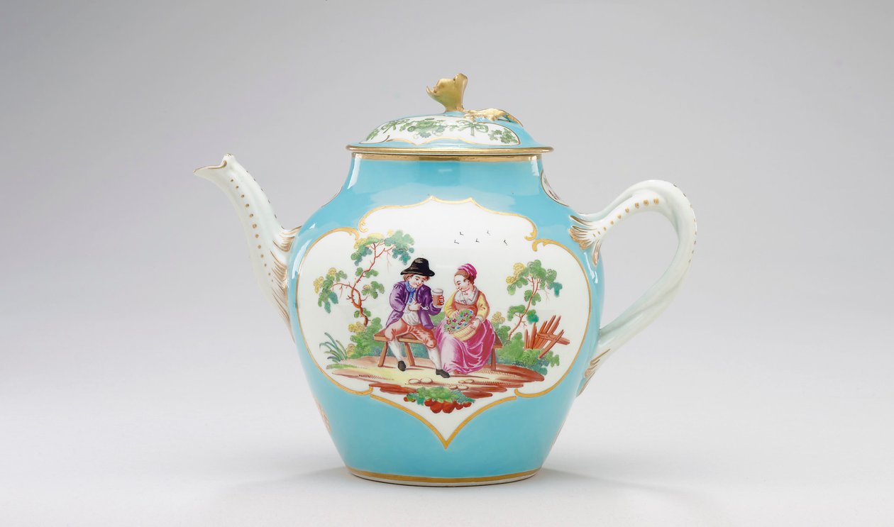Czajnik i pokrywka Worcester, ok. 1770 autorstwa James Giles