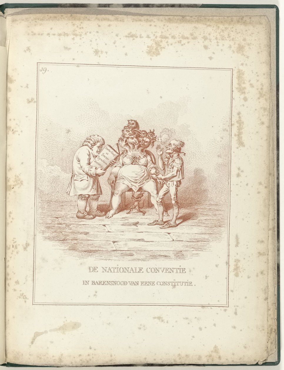Praca Konwentu Narodowego, 1795 Narodowa Konwencja Pracy Konstytucji (tytuł na przedmiocie) Hollandia Regenerata (tytuł serii) autorstwa James Gillray (possibly)