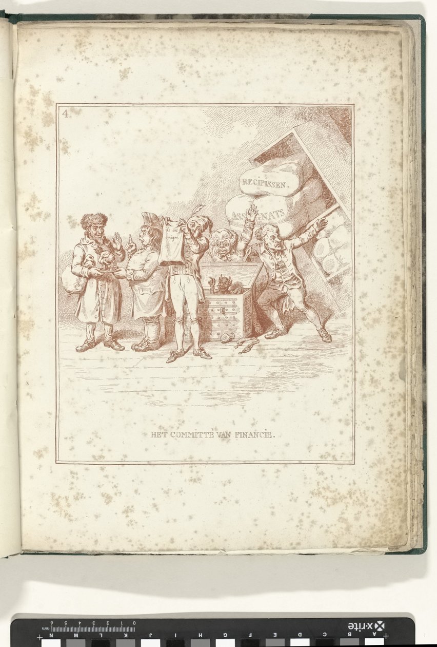 Komitet Finansów, 1795 Komisja Finansowa (tytuł w przedmiocie) Hollandia Regenerata (tytuł serii) autorstwa James Gillray (possibly)