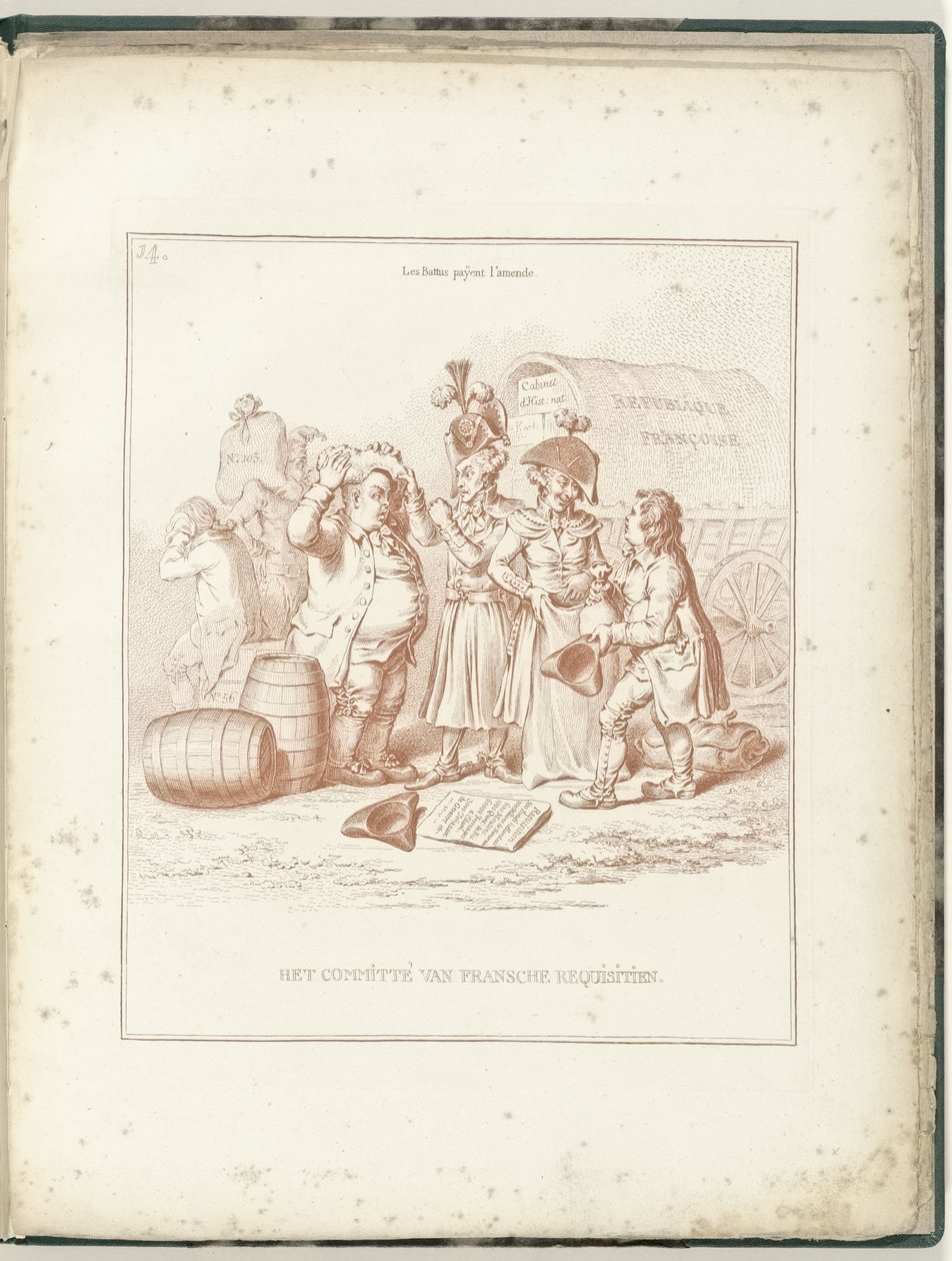 Komitet Rekwizycji Francuskich, 1795 Komitet Rekwizycji Francuskich (tytuł dotyczący przedmiotu) Hollandia Regenerata (tytuł serii) autorstwa James Gillray (possibly)