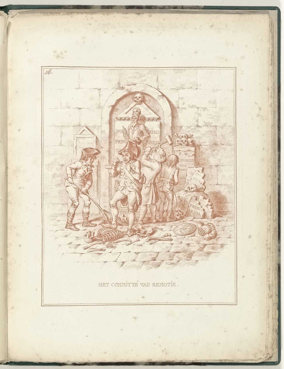 Komitet Recesji, 1795 Committé de Remotie (tytuł na obiekcie) Hollandia Regenerata (tytuł serii) autorstwa James Gillray (possibly)