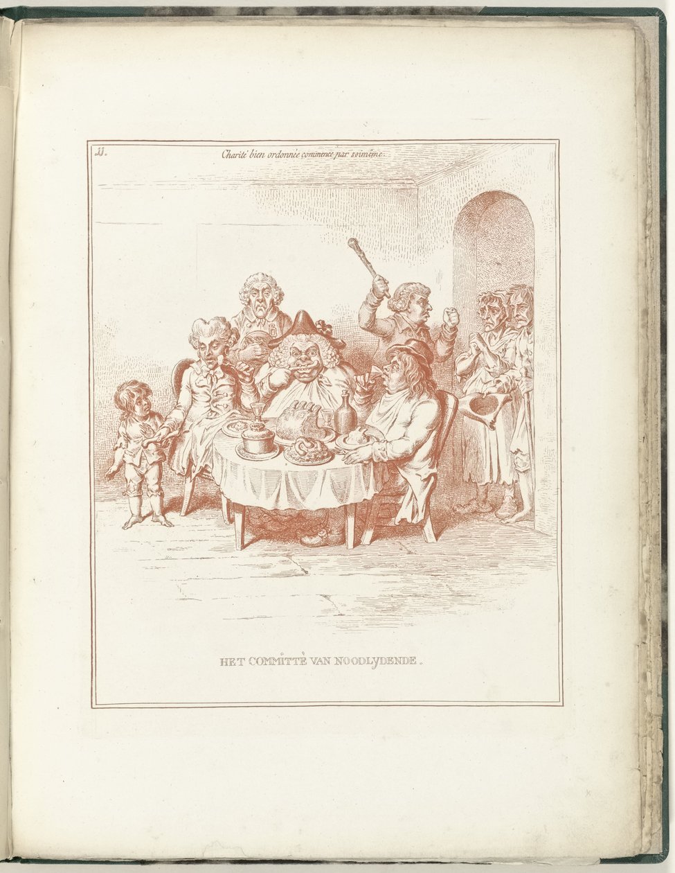 Komitet dla Potrzebujących, 1795 Komitet Noodlydende (tytuł dotyczący przedmiotu) Hollandia Regenerata (tytuł serii) autorstwa James Gillray (possibly)