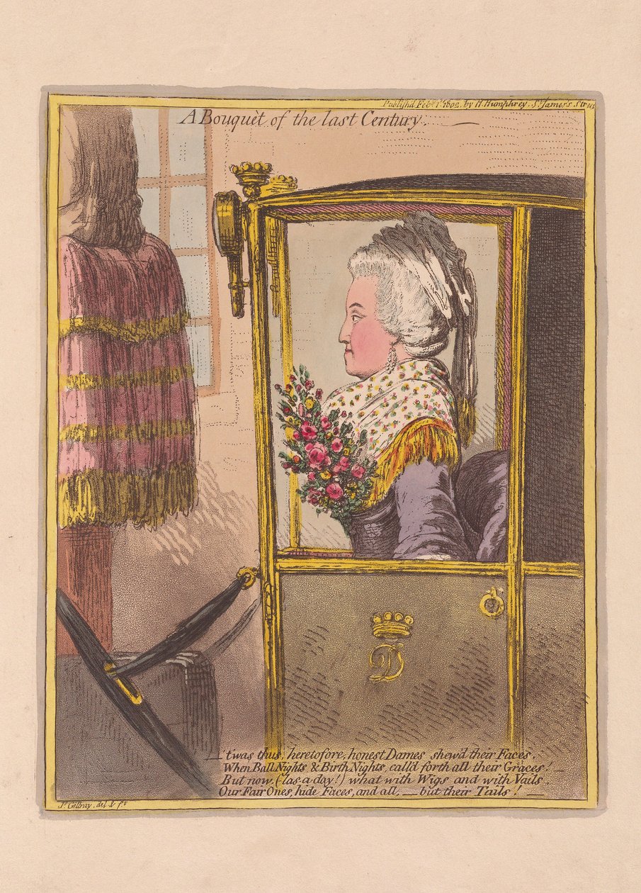 Bukiet ubiegłego wieku, wyd. 1802 (grawerowanie ręcznie kolorowane) autorstwa James Gillray