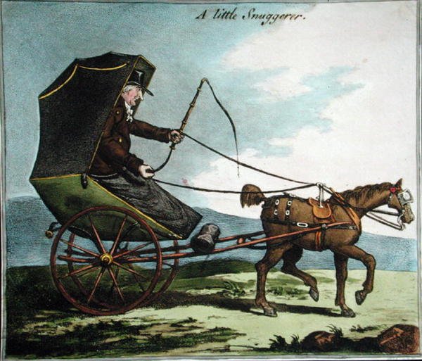 A Little Snuggerer (akwaforta ręcznie kolorowana) autorstwa James Gillray