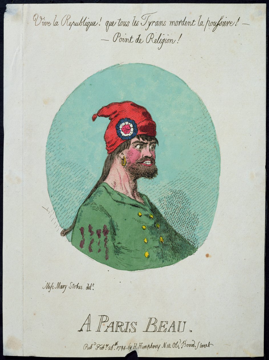 Paris Beau, wydana przez Hannah Humphrey w 1794 r. (akwaforta ręcznie kolorowana) autorstwa James Gillray