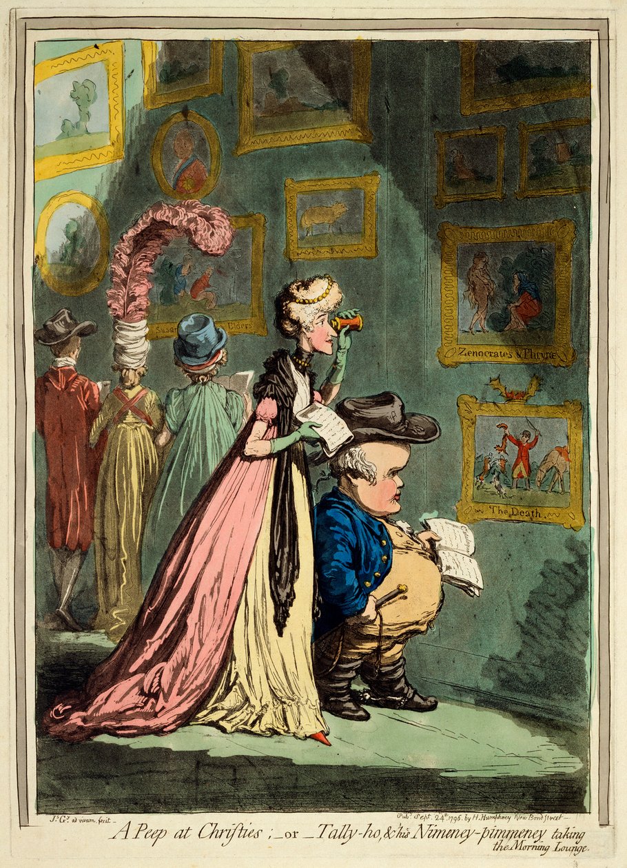 Podglądanie Christies, 1796 autorstwa James Gillray