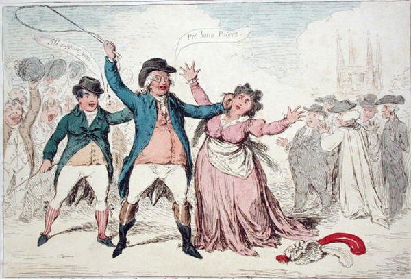 Dowód wyrafinowanych Uczuć sympatycznego charakteru, ostatnio Kandydata do pewnego starożytnego Miasta (akwaforta ręcznie kolorowana) autorstwa James Gillray