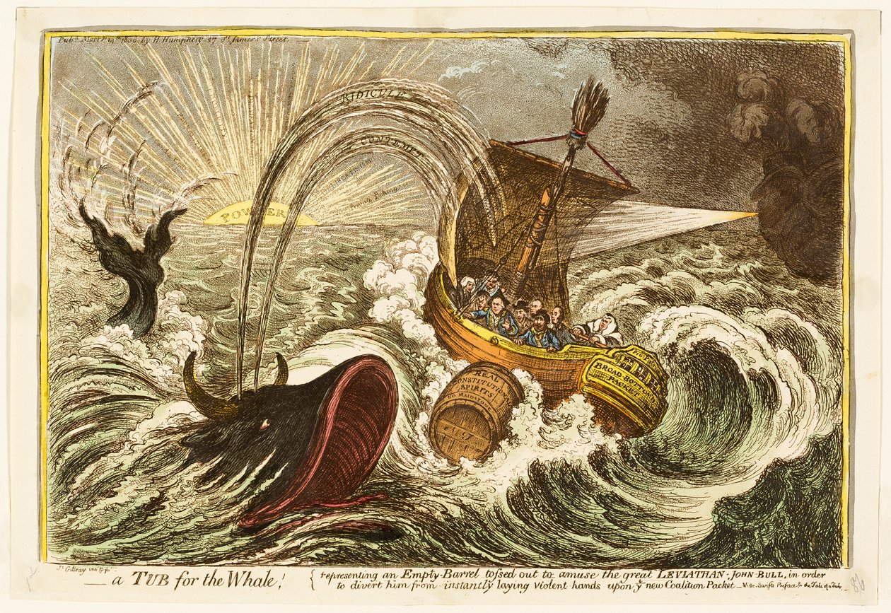 Wanna dla wieloryba! autorstwa James Gillray