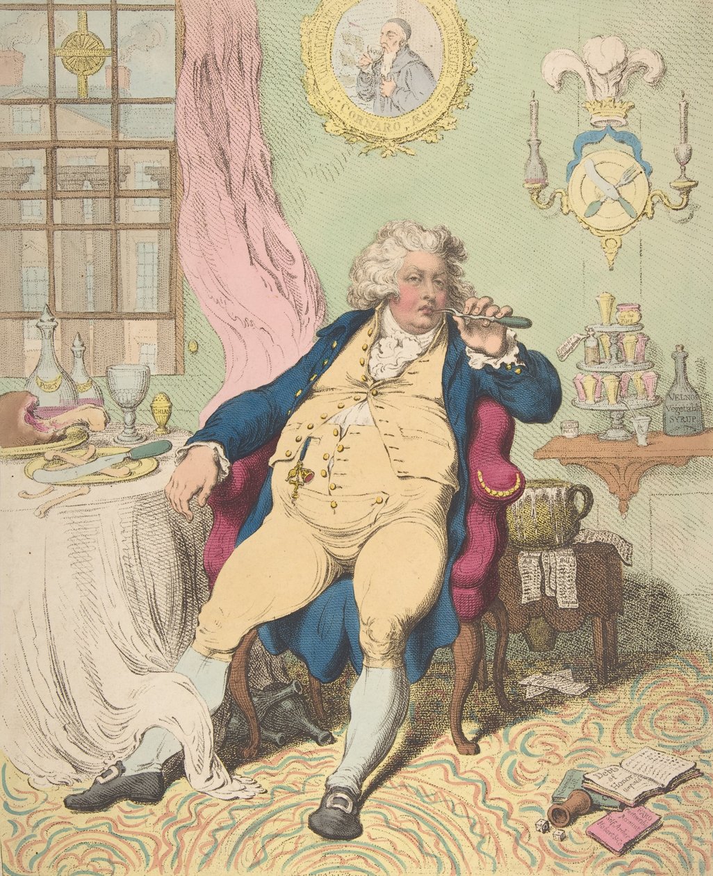 Voluptuary pod groźbą trawienia, 2 lipca 1792 r., 2 lipca 1792 r. autorstwa James Gillray