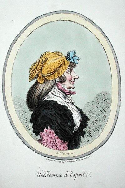 A Woman with Spirit, wydana przez Hannah Humphrey w 1795 (akwaforta ręcznie kolorowana) autorstwa James Gillray