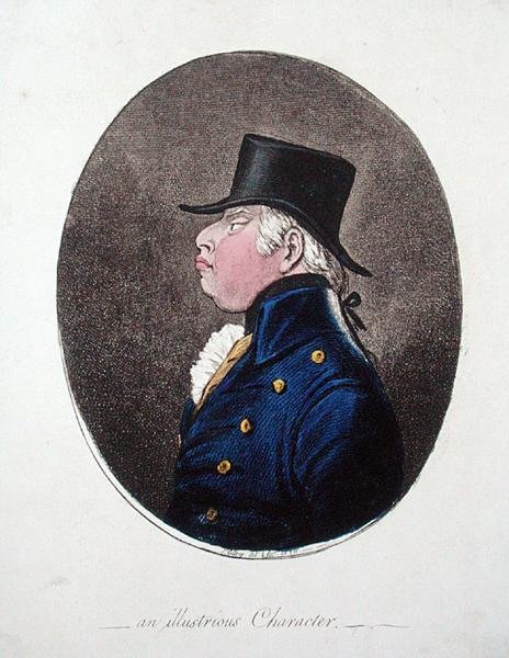 An Illustrious Character, wydana przez Hannah Humphrey w 1802 roku (akwaforta ręcznie kolorowana) autorstwa James Gillray