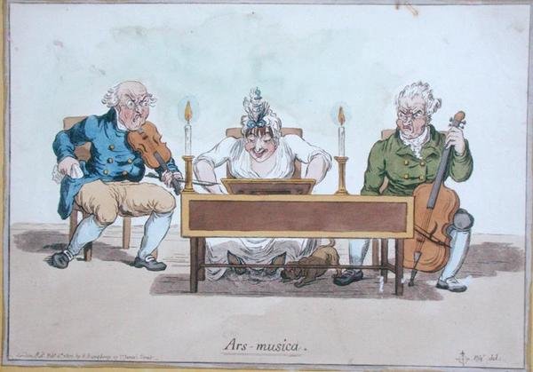 Ars Musica, wyd. Hannah Humphrey w 1800 r. (akwaforta ręcznie kolorowana) autorstwa James Gillray