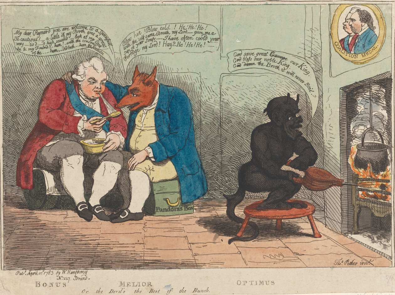 Bonus - Melior - Optimus, oder der Teufel ist der Beste der Gruppe autorstwa James Gillray