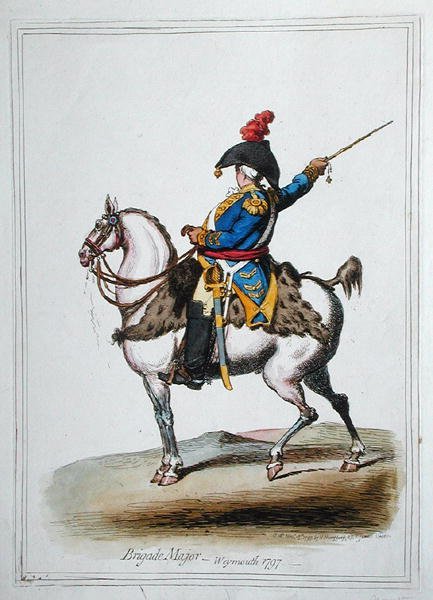 Major brygady, wydany przez Hannah Humphrey w 1797 roku (akwaforta ręcznie kolorowana) autorstwa James Gillray
