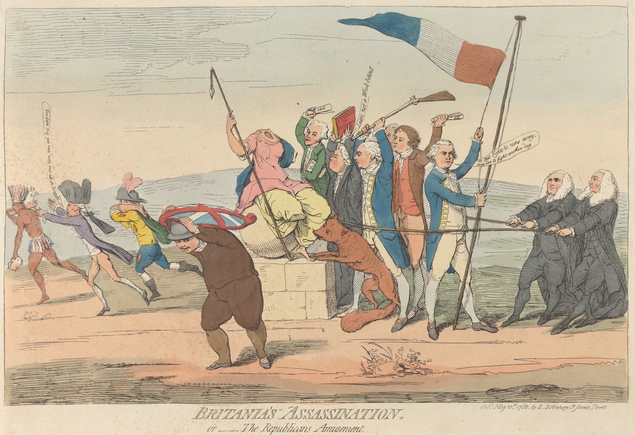 Zabójstwo Britanii… czyli – republikańska rozrywka autorstwa James Gillray