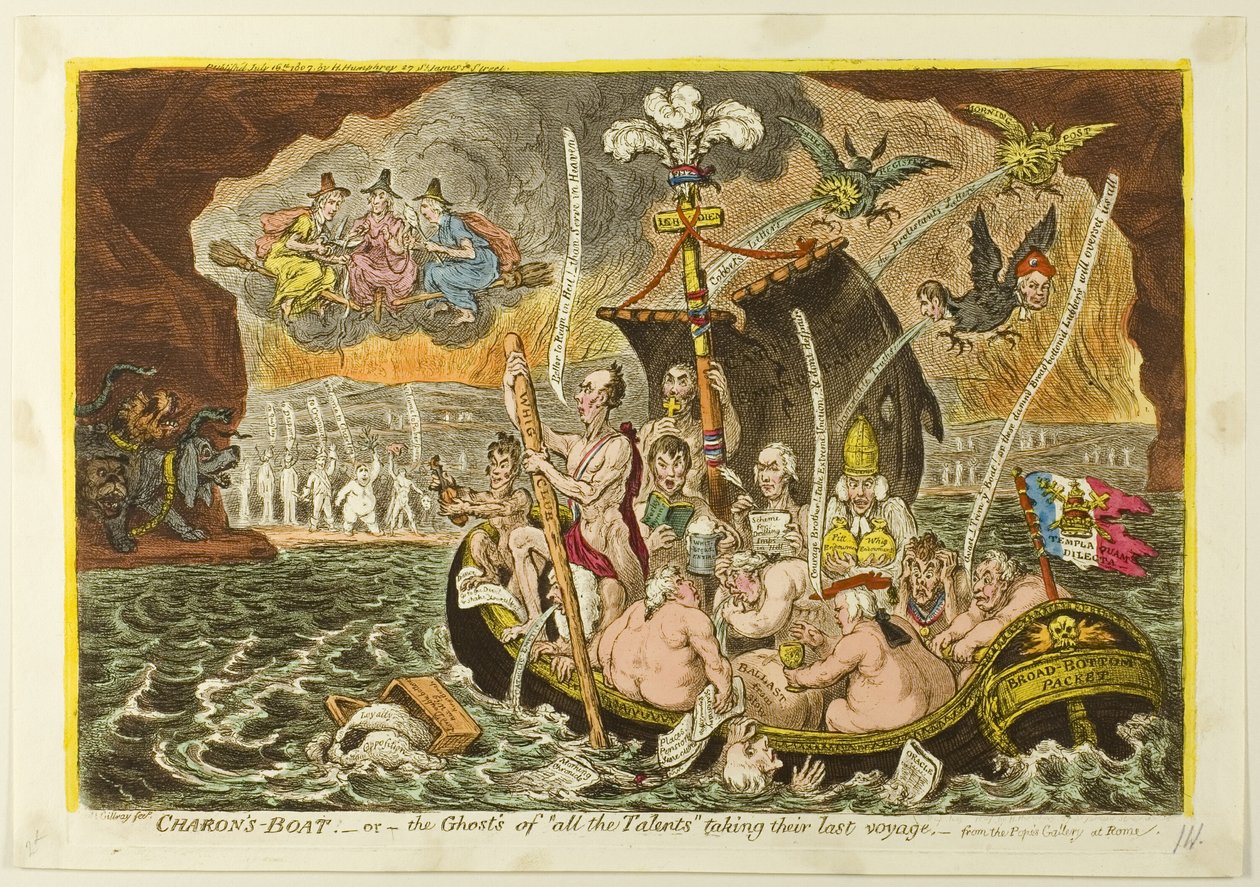 Łódź Charona autorstwa James Gillray