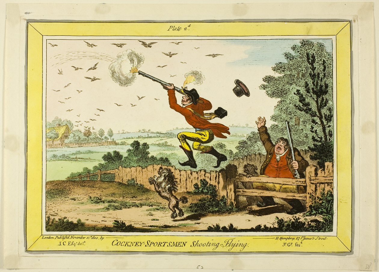 Cockney Sportsmen Shooting Flying autorstwa James Gillray