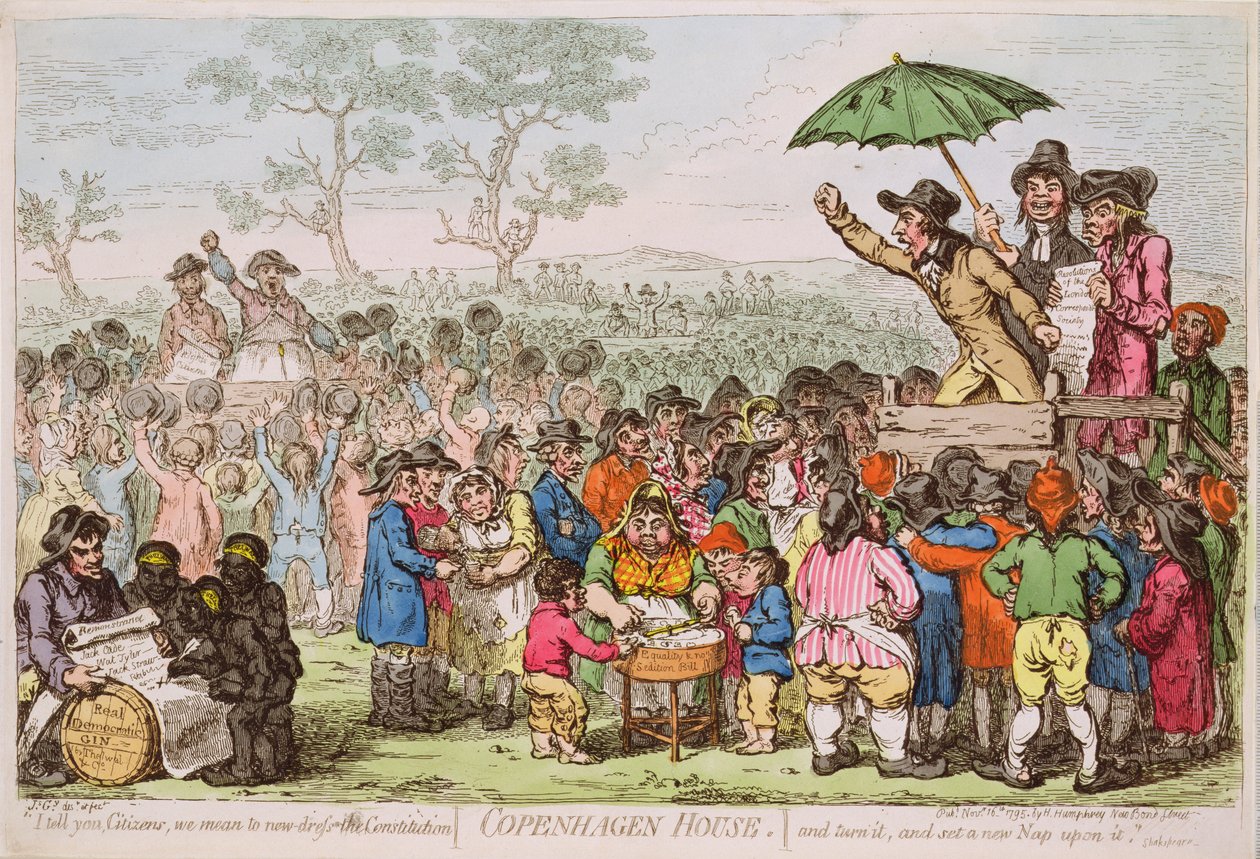 Pub Kopenhaga Dom. H. Humphrey, 1795 (druk) autorstwa James Gillray