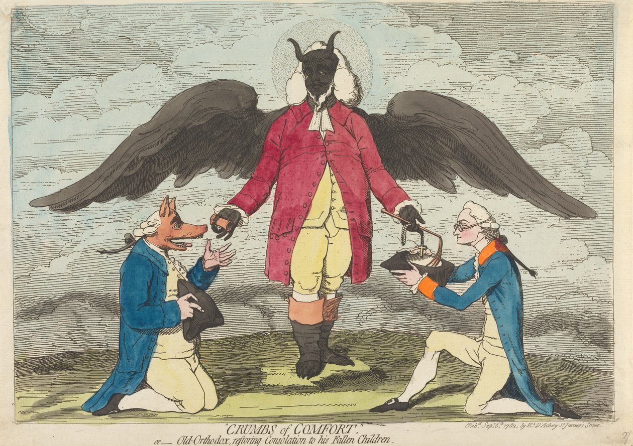 „Okruchy pocieszenia” – czyli – Staroobrzędowiec przywracający pocieszenie swoim upadłym dzieciom autorstwa James Gillray