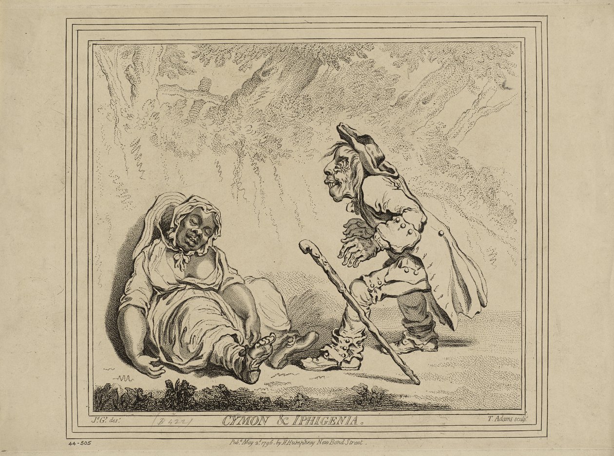 Cymon i Ifigenia, wydanie 2 maja autorstwa James Gillray