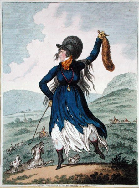 Diana wróciła z Chace, opublikowana przez Hannah Humphrey w 1802 r. (akwaforta ręcznie kolorowana) autorstwa James Gillray