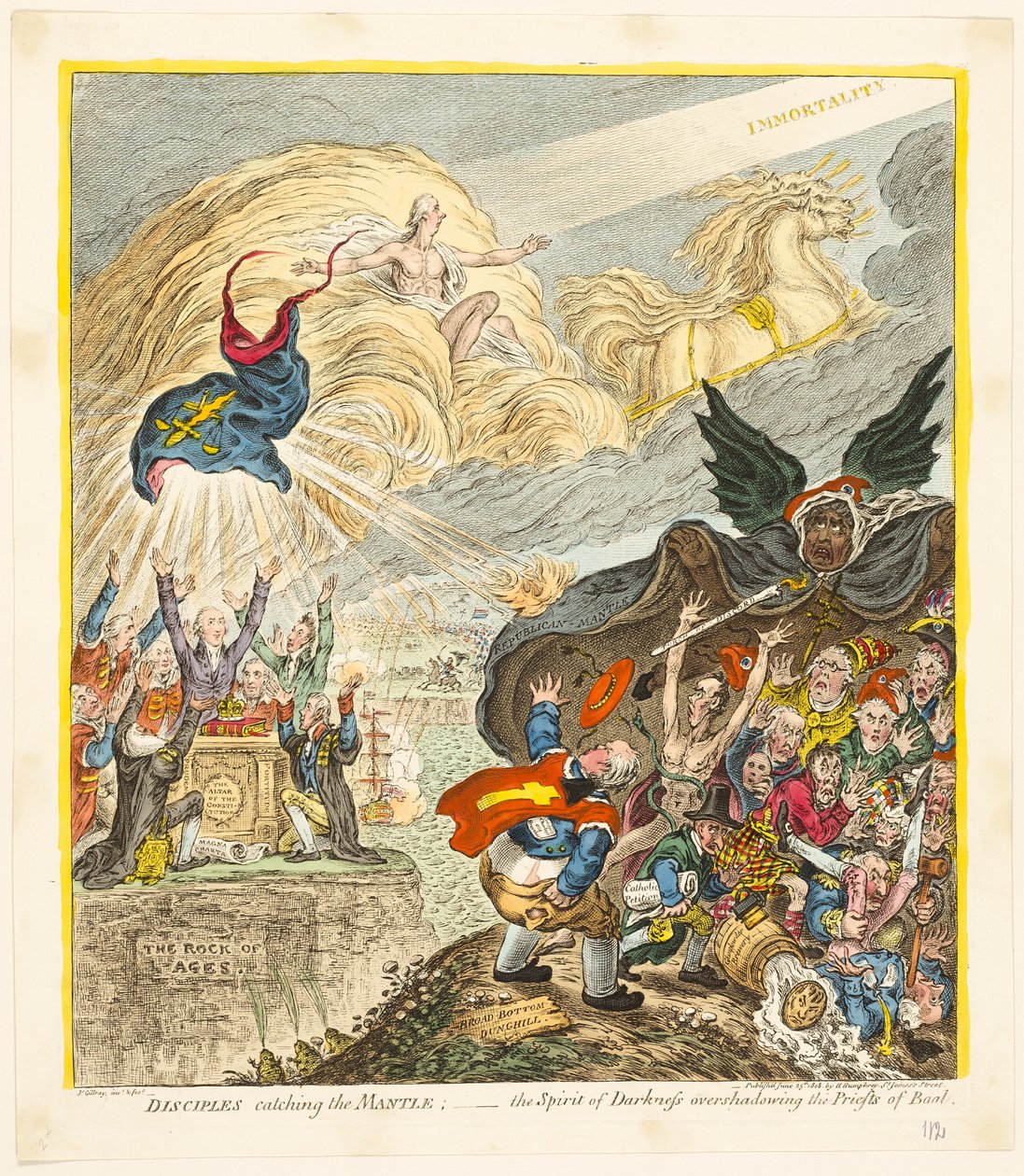 Uczniowie chwytający płaszcz autorstwa James Gillray