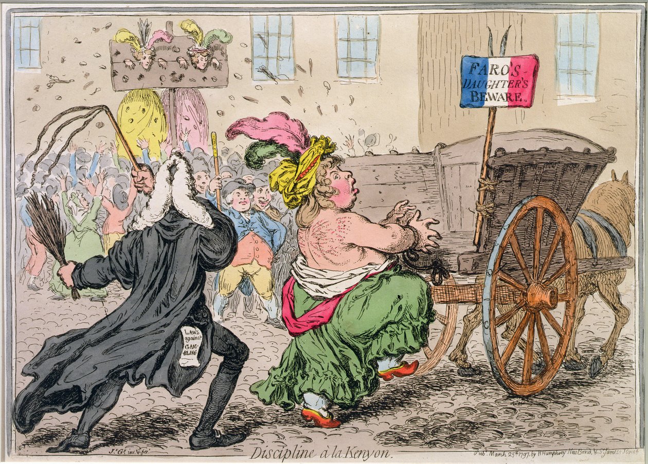 Dyscyplina a la Kenyon, wydana przez Hannah Humphrey w 1797 r. (akwaforta ręcznie kolorowana) autorstwa James Gillray